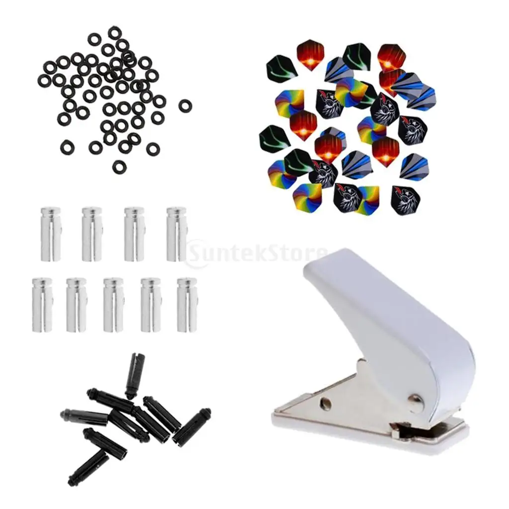 Dart Flight Puncher Hole Punch with 30pcs Dart Flights 18pcs Flight