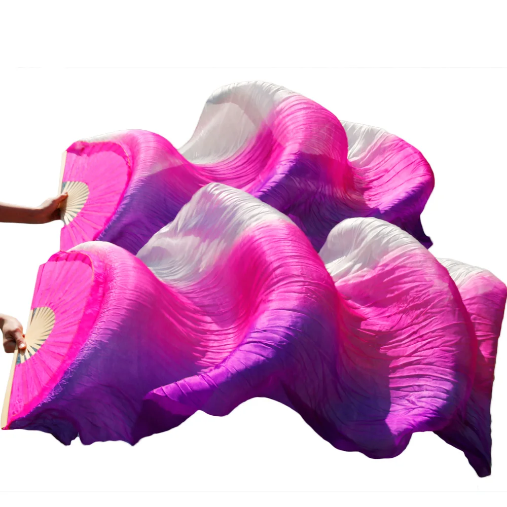 

High quality 100% Real Silk Veils dance Fans belly dancing fans cheap hot sale wholesale Size and color can be customized