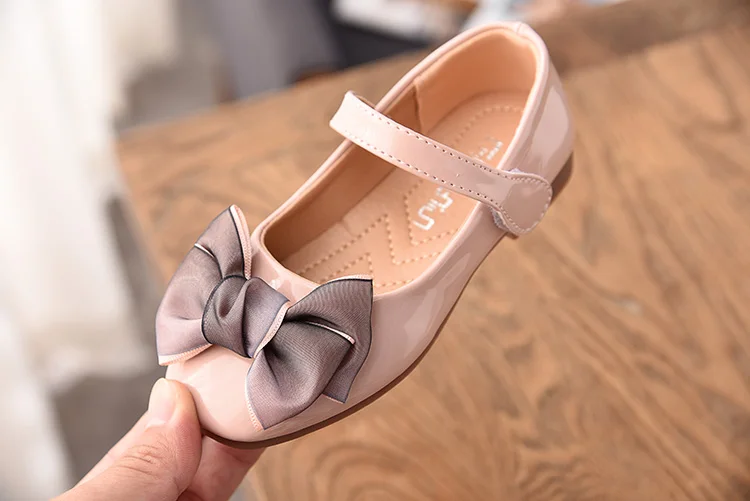 SLYXSH/ г., весенне-осенние детские туфли принцессы на плоской подошве милые тонкие туфли с бантом обувь для девочек на мягкой подошве