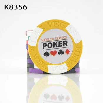 

10Pcs High quality Poker chips 14g Clay+Iron+ABS Casino chips Texas Holdem Poker Wholesale LasVegas Poker chips K8356