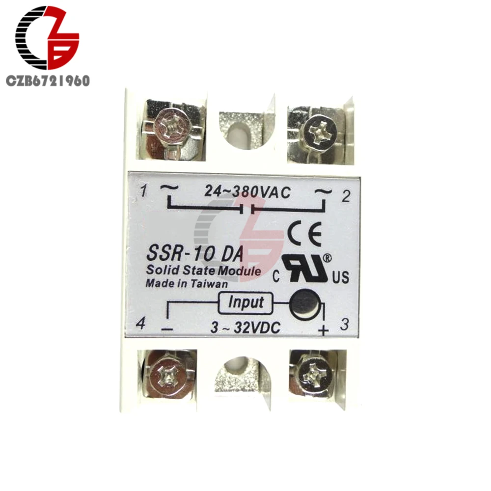 DC-AC твердотельный накопитель, релейный коммутационный модуль SSR-10DA SSR-25DA SSR-40DA SSR-50DA 10A 25A 40A 50A 3-32 В/24 в пост-380 V полупроводниковое реле 10DA 25DA 40DA 50DA