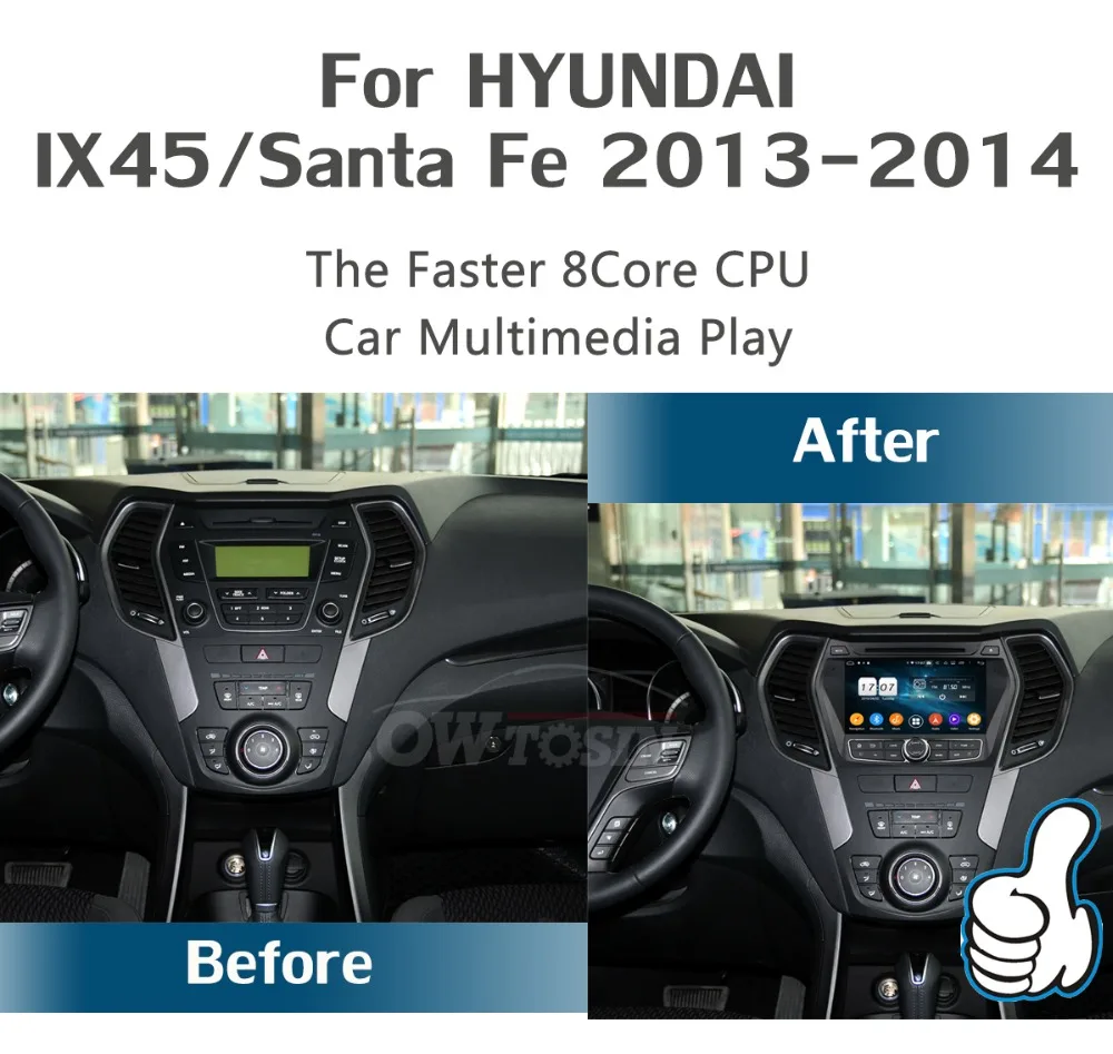 Clearance 8" IPS 8Core 4G RAM+64G ROM Android 9.0 Car DVD Radio GPS Navi For Hyundai IX45 Santa FE 2013 2014 2015 2016 DSP CarPlay 2