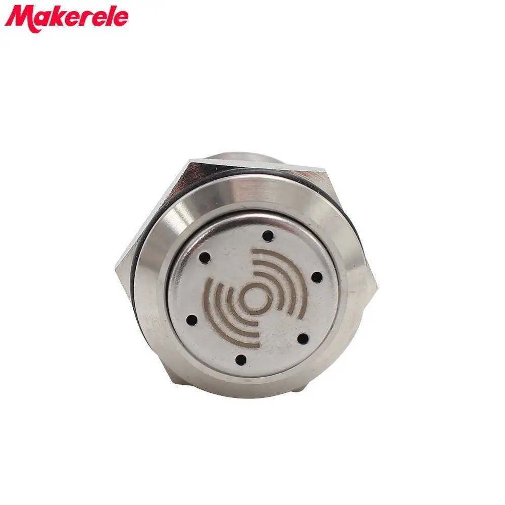 

19mm DC12V Red LED Stainless Steel Indicator Light Switch With Buzzer Makerele