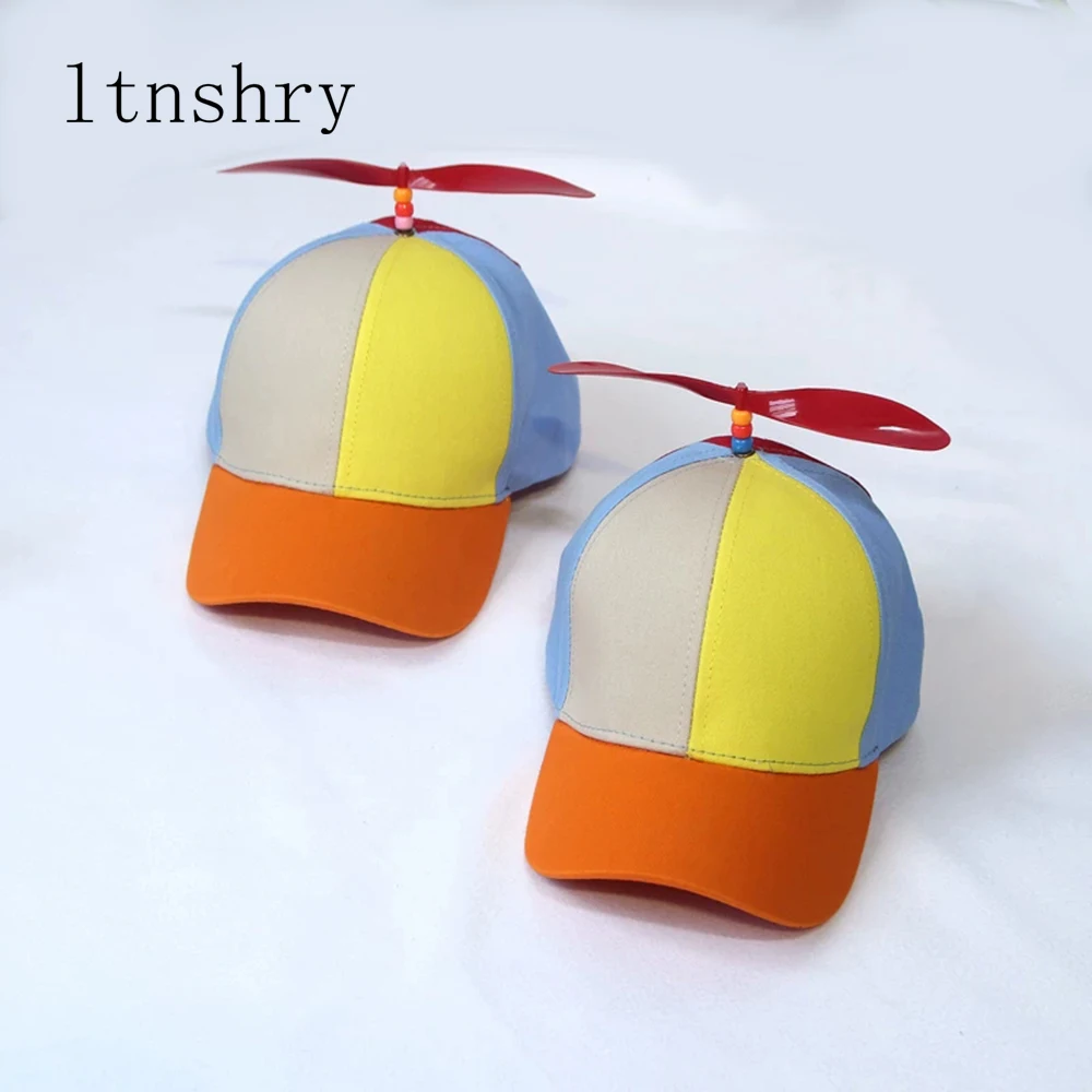 

2019 new Child Propeller Hat Colorful Patchwork Funny Baseball Hats Propeller Bamboo Dragonfly Sun Hat Casquette Snapback