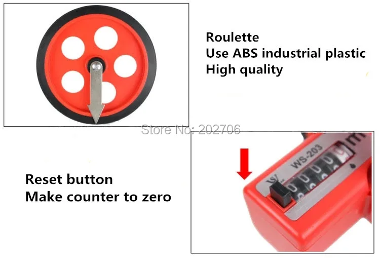 Счетчик измерительного колеса 0-9999,9 м портативное измерительное колесо, измеряющее расстояние, складное колесо, дальномер