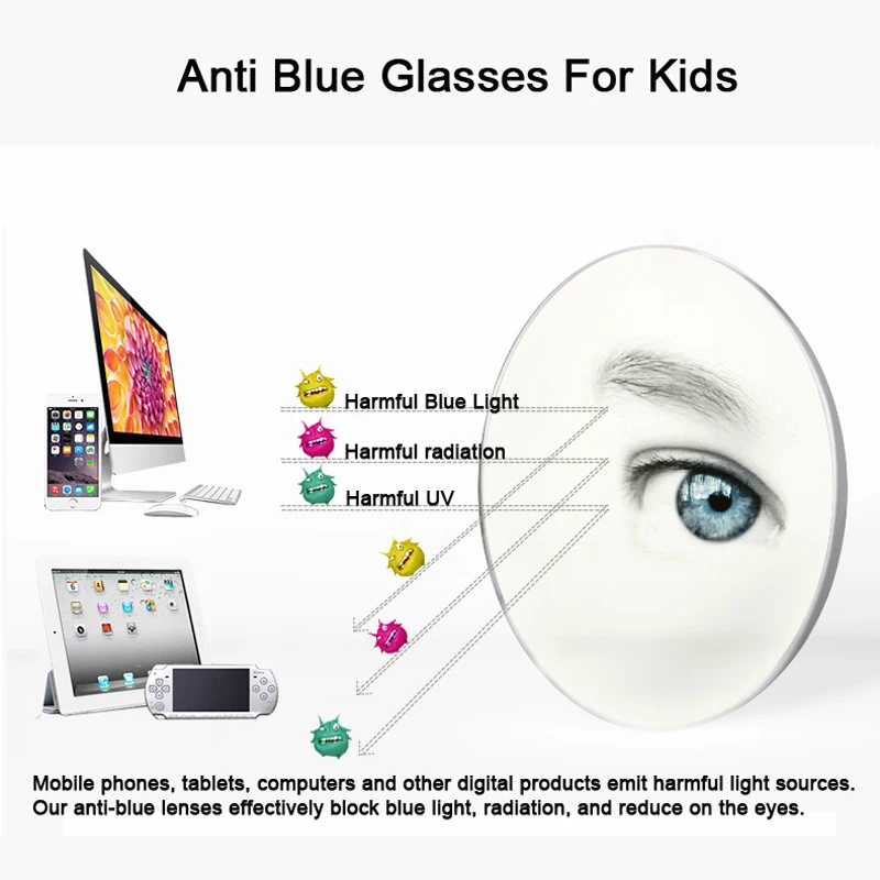 SOOLALA Anti Blue Light Silicone Glasses Kids Optical Frame Boys Girls Computer Blue Light Blocking Anti Radiation Eyeglasses