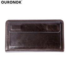 OURONOK мужской кошелек сумочка-клатч кредитные карты кошелек на молнии зажим для денег кошелек держатель карты кошельки длинный кожаный мужской кошелек