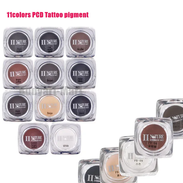 HOT SALE PCD Permanent Makeup Ink Eyebrow Tattoo Ink Set 10ML 11 Colors Lip Microblading Pigment Professional HOT SALE PCD Permanent Makeup Ink Eyebrow Tattoo Ink Set 10ML 11 Colors Lip Microblading Pigment Professional