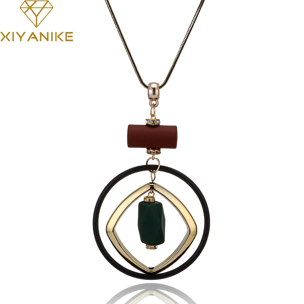

XIYANIKE 2017 Hot Sale Fashion Trend Bohemian Style Acrylic Necklace Fashion Choker Jewelry For Women Necklace & Pendant XY-N113