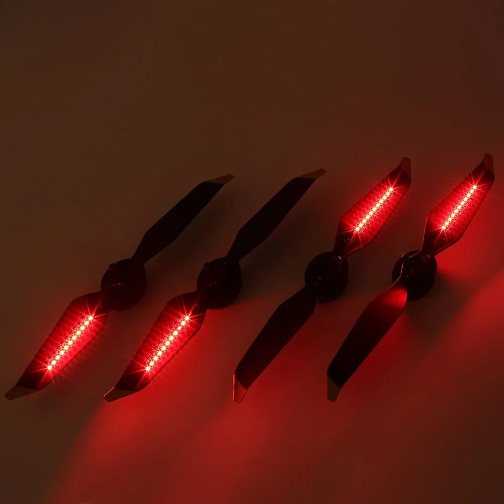 

8331 2 Pairs Low-Noise Blades Propellers Quick Release LED Flash Word Programmable Props for DJI Mavic Pro/Platinum RC Drone