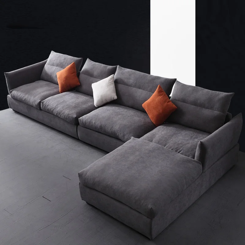 

Simple and modern Nordic cloth sofa combination corner size apartment living room fitted latex sofa