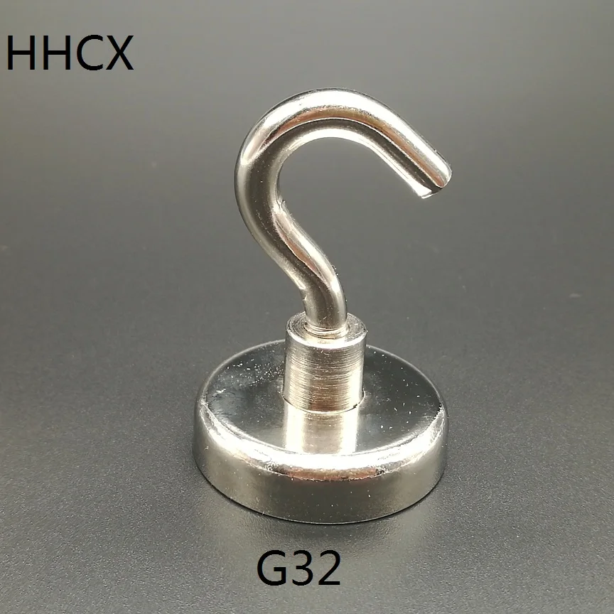 

2Pcs/lot Dia 32 mm N42 NeFeB Strong Magnetic Hooks Magnetic Hook Holder