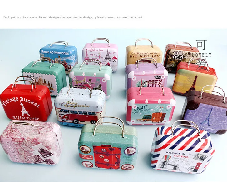 

12pcs/16pcs Cute Panda Journey Suitcase Creative Tin Coin Bank Money Box Mini Handbag Coin Purse Mermaid Storage Box Pouch Case