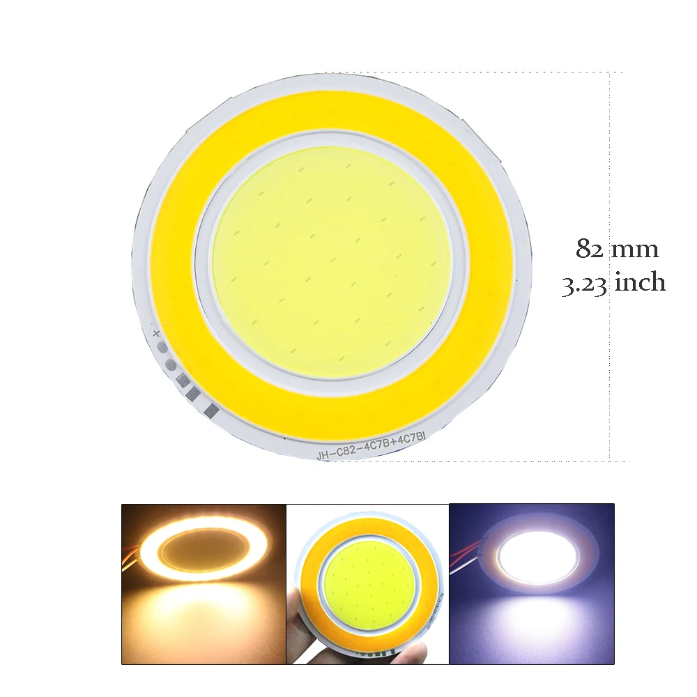 COB LED лампа источник чип ультра яркий круглый белый + теплый для DIY лампы 5 Вт 82 мм