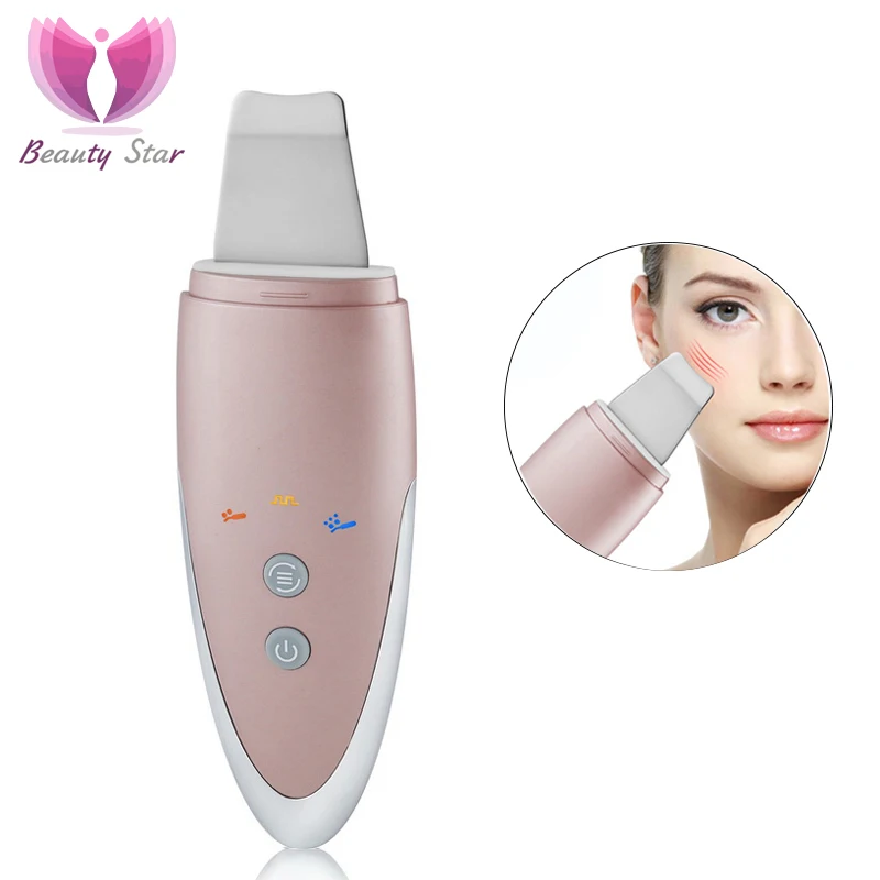 

Beauty Star Ultrasonic Skin Scrubber Cleaner Face Cleaning Acne Removal Massager Ultrasound Vibration Peeling Massage Machine