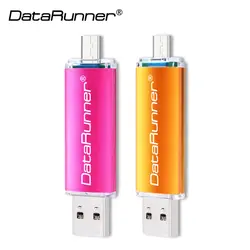 Высокая Скорость DataRunner OTG USB Flash Drive 32 ГБ, 64 ГБ и 128 ГБ 256 GB USB Stick 3,0 флешки 2 в 1 MicRo USB флэш-диск