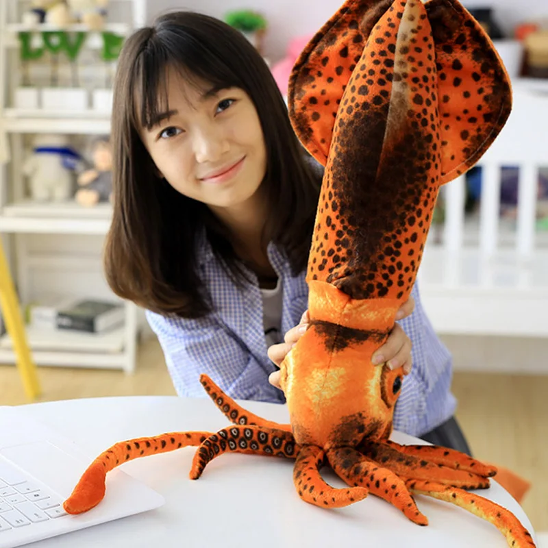 

2017 Cute Squid Lucky Fish Soft Plush Toy Cushion Pillow Children Kids Birthday Gift 80cm APR26_17