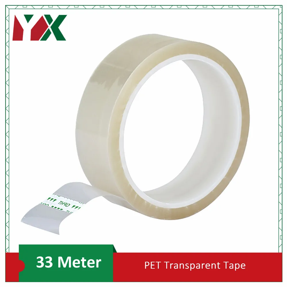 YX ПЭТ прозрачная лента Высокая температура Изолированная прозрачная лента применяется для гальванических плат автомобильной краски 33 м