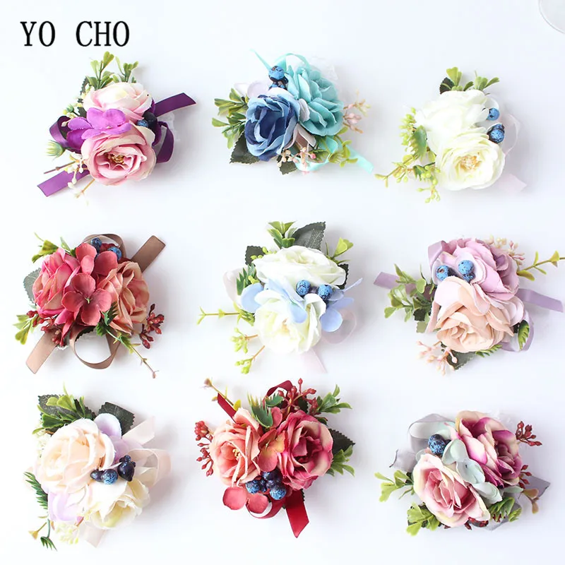 wrist corsage cuff bracelets bridesmaid bracelet flower  (6)