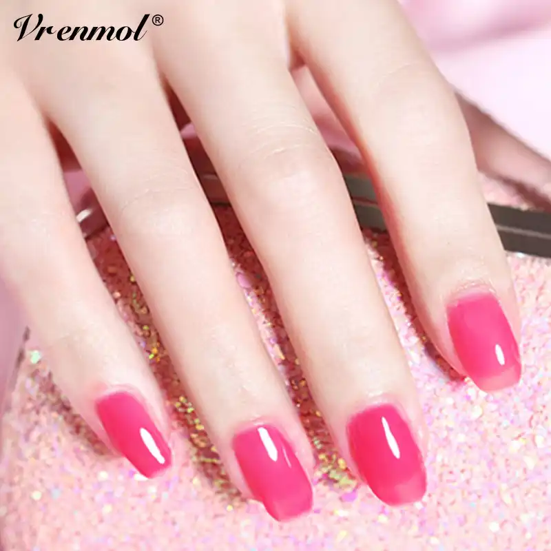 Vrenmol 8 Ml Français Nude Transparent Rose Couleur Sucre Ongles Gel Art Des Ongles Conseils Uv Gel Hybride Vernis Semi Permanent Ongles Colle