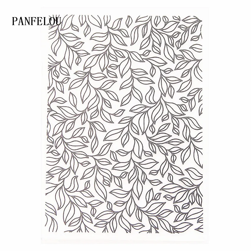 

PANFELOUA pile of leaves Embossing folders Plastic For Scrapbooking DIY Template Fondant Cake Photo Album Card Making