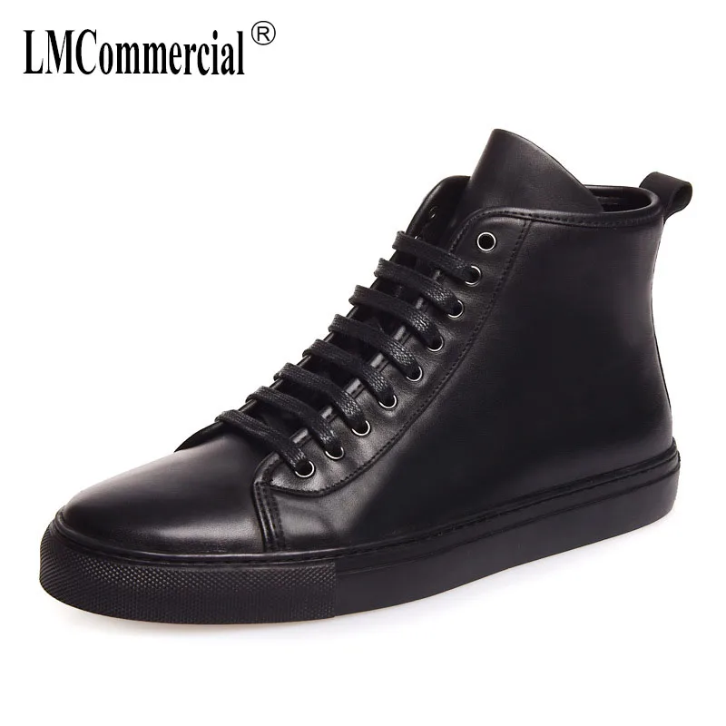 

spring and autumn high-top shoes, men's genuine leather shoes, British retro men boots all-match cowhide cashmere boots manle