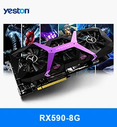 Yeston Radeon RX 580 GPU 8 ГБ GDDR5 256bit игровой настольный компьютер ПК видеокарты Поддержка DVI-D/HDMI/DP PCI-E X16 3,0