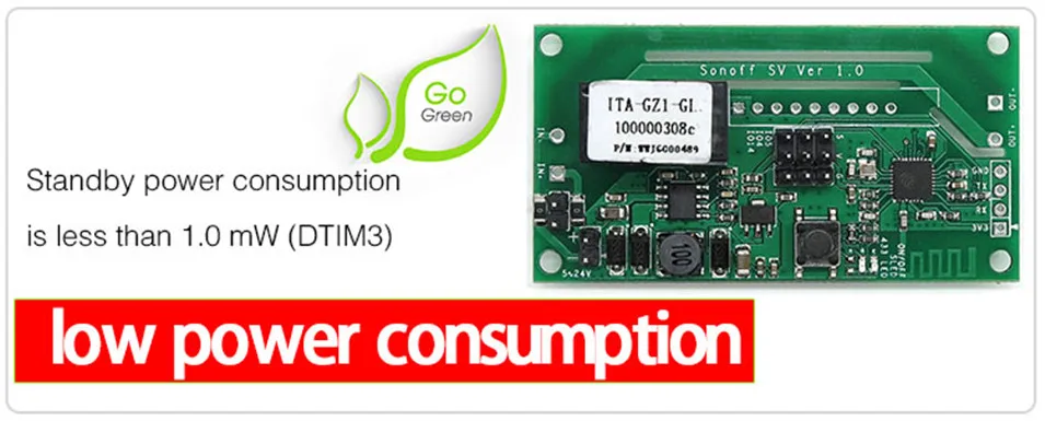 Sonoff SV Safe Voltage WiFi Wireless ONOFF Switch Smart Home DIY Module 5-24V Control AC DC Power work with Alexa Nest Ewelink-2