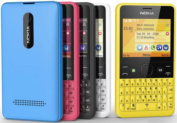 Восстановленный Nokia Asha 210 разблокированный GSM 2,4 ''две sim-карты 2MP QWERTY клавиатура только английский мобильный телефон