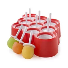 Силиконовая мини-форма для леденца, шарики для мороженого, леденцы, формы для мороженого с 9 палочками, инструмент для приготовления мороженного wen7145