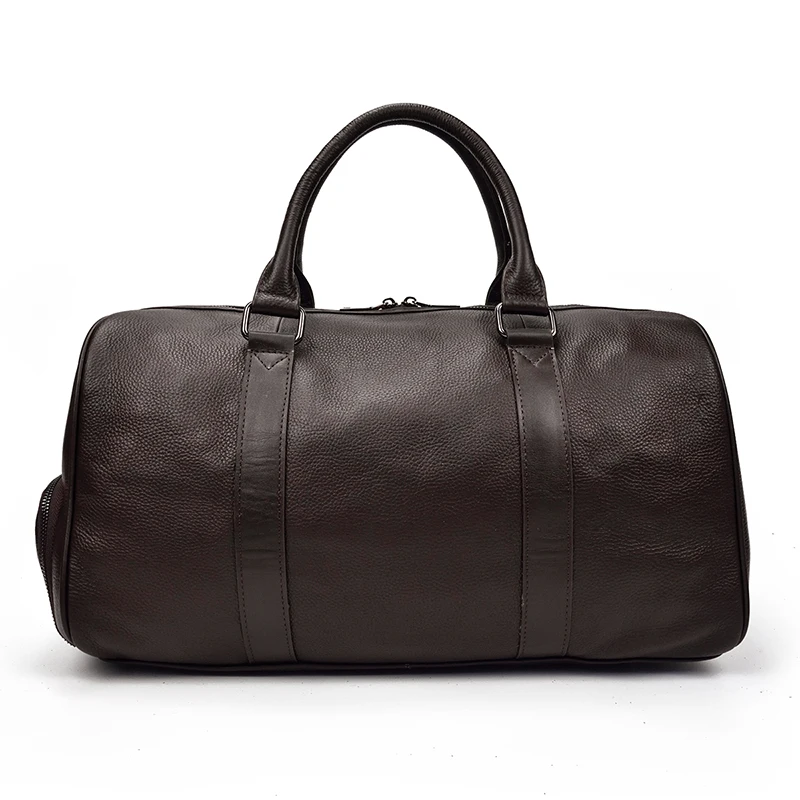 Men Women Soft Black Cowhide Casual Travel Duffel High Quality Cow Leather Shoulder Bag Big Capacity Genuine Leather Travel Bags 11