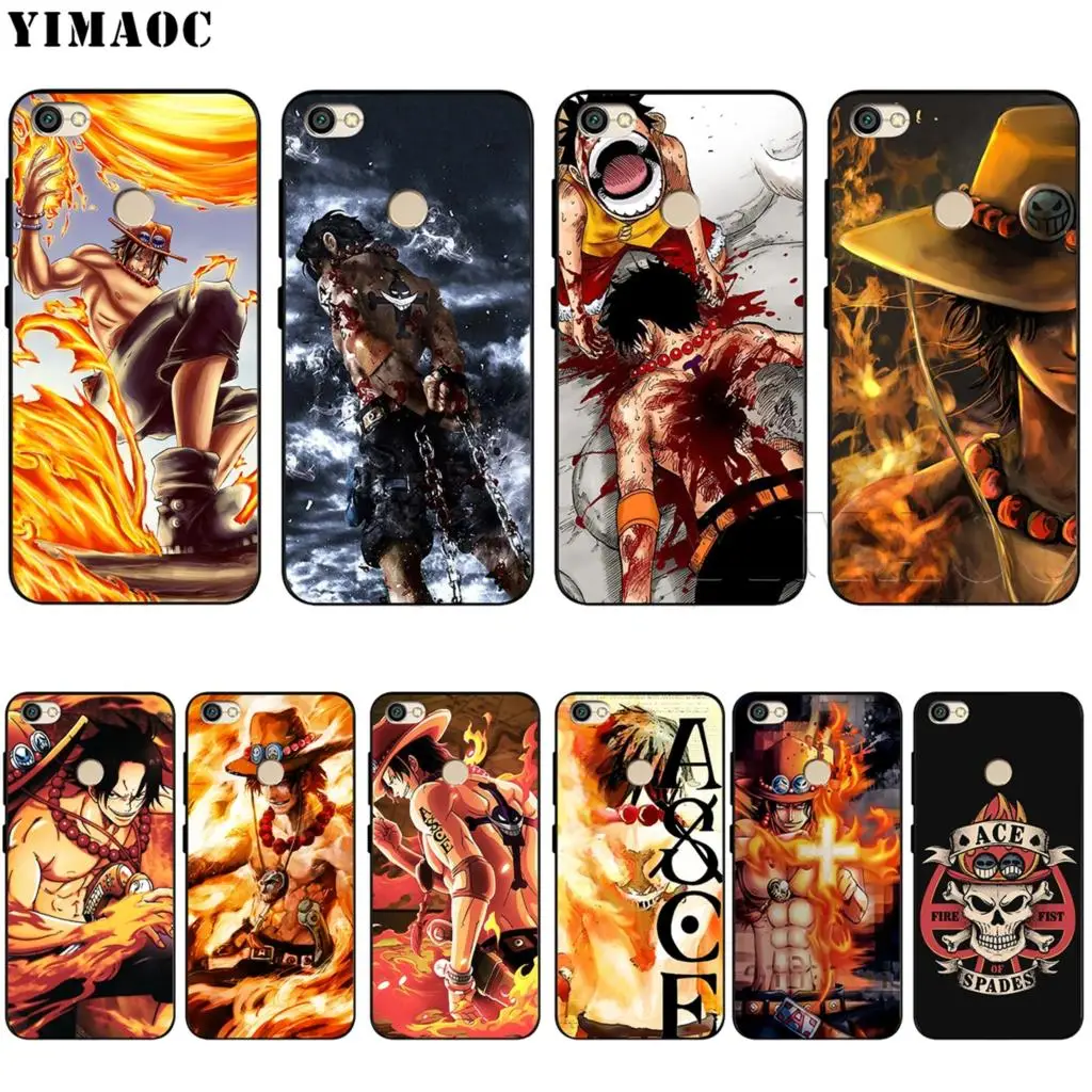 

YIMAOC One Piece Ace Silicone Case for Xiaomi Redmi Note 4 4X 4A 5 5A 6 6A MI A1 A2 mi6 mi 8 Pro Lite Prime Plus f1