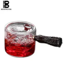 Можно обжечься) 450 мл ручной работы японский боросиликатный термостойкий стеклянный чайный горшок Черное Дерево боковая рукоятка Чай Кофе Вода посуда для напитков