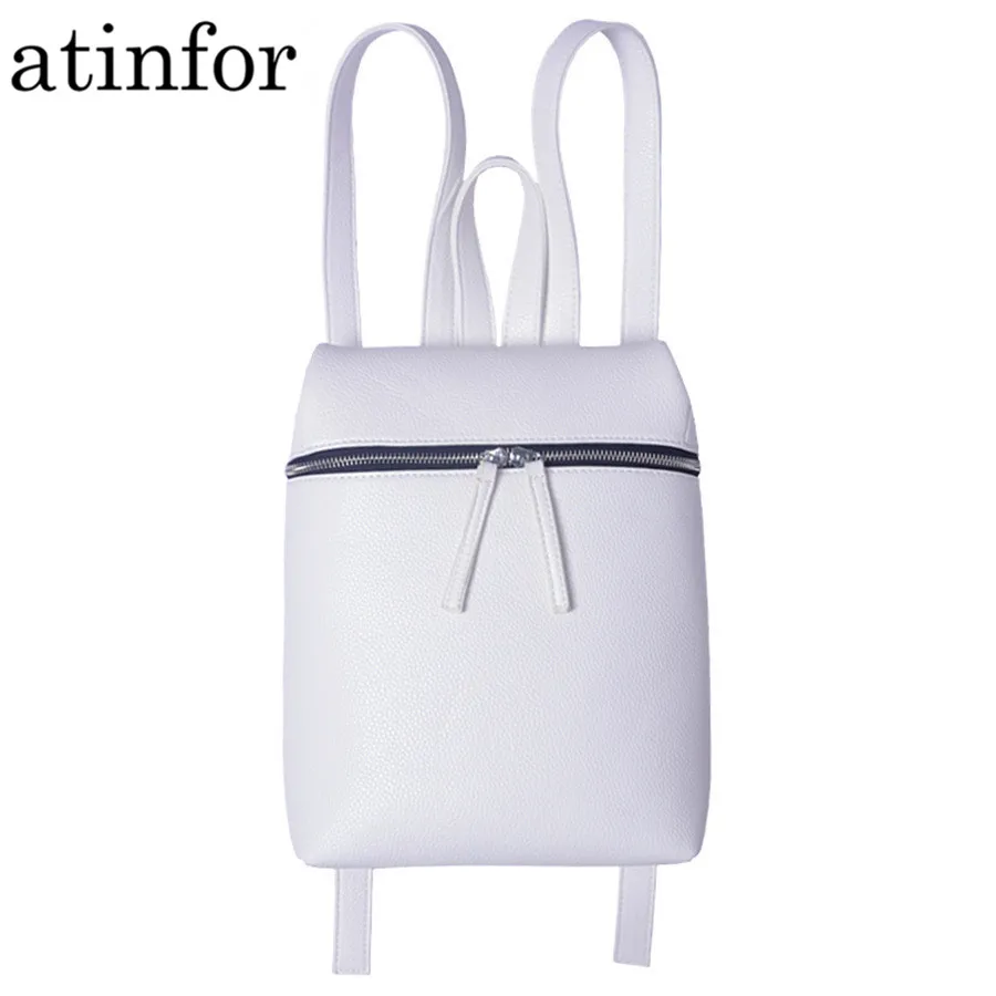 Женский минималистичный рюкзак atinfor черный и белый из искусственной кожи