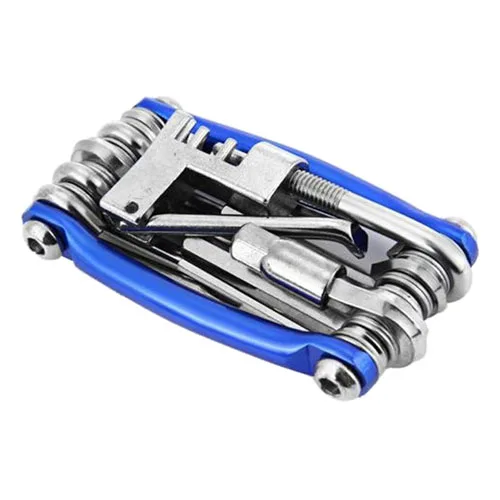 cheap Outdoor 11 in 1 Bike Bicycle Chain Cutter Steel Screwdriver Tools Repair Kits Set Multi function blue