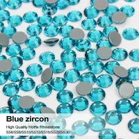 Высококачественные Стразы, блестящие стразы AB с плоской задней поверхностью, стразы для горячей фиксации, SS6-SS30, 1440 шт./лот, для одежды, сделай сам - Цвет: Blue zircon