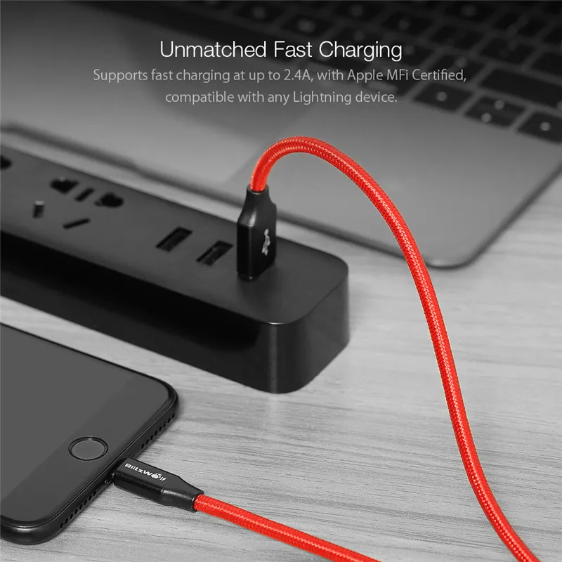 BlitzWolf MFI кабель Lightning для iPhone 0,9 м 1,8 м USB ЗУ для мобильного телефона зарядный кабель для передачи данных для iPhone 11 X Max 8 iPad