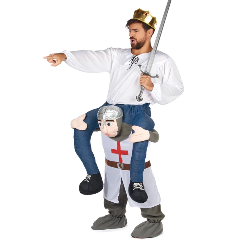 

Medieval warrio Ride on Cosplay Costumes Carry Back Fancy Pants Oktoberfest Halloween Party Christmas Novelty Houres Riding Toys