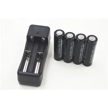 

4pcs 18650 3.7V 6000mAh li-ion rechargeable lithium Battery + multi-function dual Battery Charger for 18650 16340 14500 26650