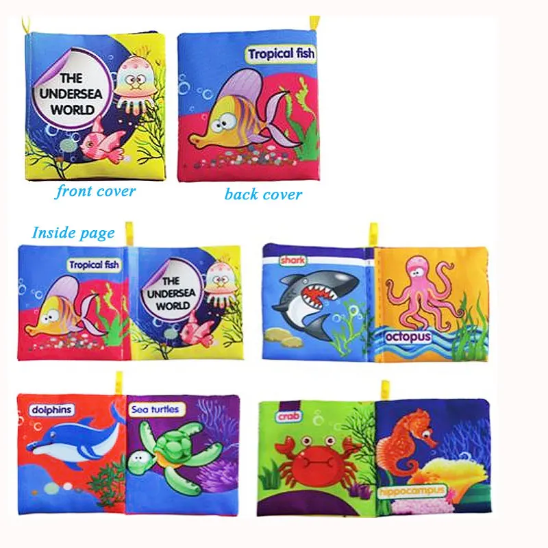 Новая детская обучающая тканевая книга с буквенным узором, Когнитивная детская игрушка, Обучающая книга для младенцев, развивающая игрушка для мальчиков и девочек, новорожденное животное - Цвет: The underwater world