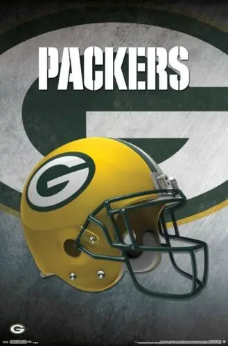 GREEN BAY PACKERS-шлем логотип Шелковый плакат Настенный декор для комнаты живопись