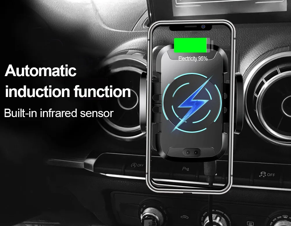 TOMKAS Holder For Phone in Car Qi Wireless Charger For iPhone X 8 Plus Mobile Phone Support Car Phone Holder For Samsung S9 S8