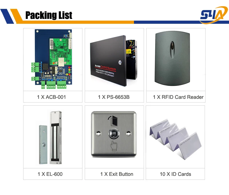 Packing list for ACB001 EB13 PCD-104