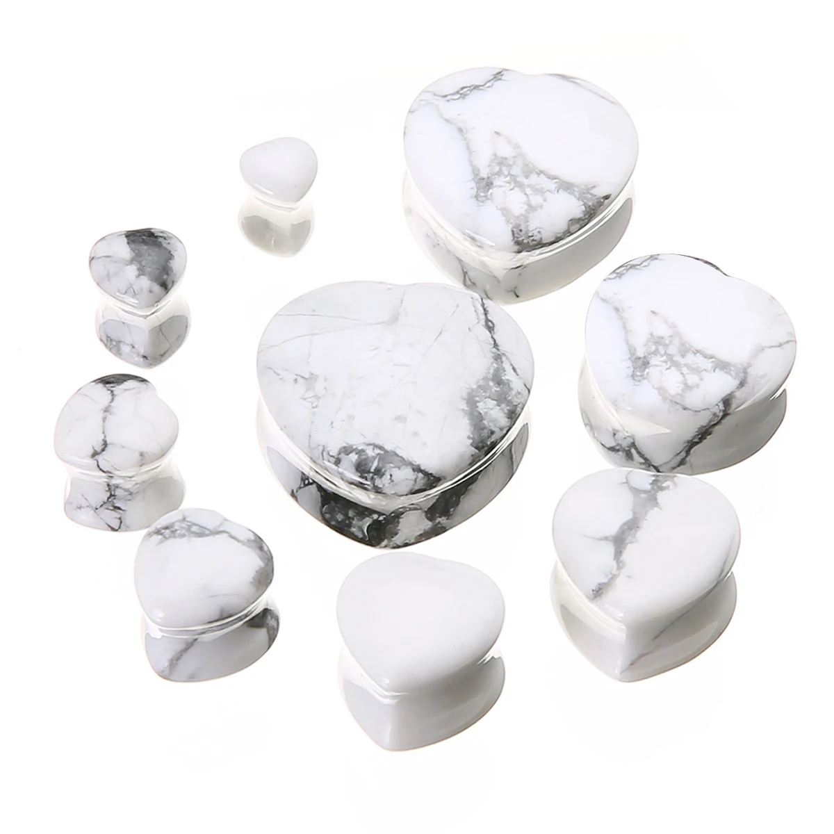 1 Pair Shellhard Heart Shaped Stone Ear Plug Fashion Flesh Tunnel Ear Expander Stretcher For Women Femme Jewelry