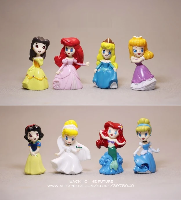 Disney Princess Золушка Белоснежка 8 шт./компл. 5 см экшен Q версия фигурка украшение ПВХ