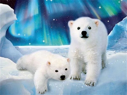 Алмазная вышивка в виде животных 5D DIY Алмазная картина полярный медведь полная квадратная картина мозаика стразы украшение дома