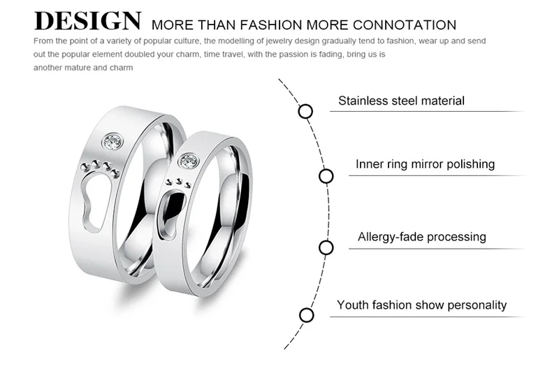 Выгравировать имя пару колец детские ноги Нержавеющая сталь кольца полые следы Свадебные украшения Promise группы