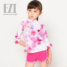 JulySand/купальник бикини для девочек с цветочным рисунком UPF 50+ УФ Защита от солнца, купальный комплект для детей от 5 до 12 лет, 12057