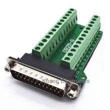 DB25 D-SUB штекер 25Pin Breakout печатной платы 2 ряда терминалы Разъемы