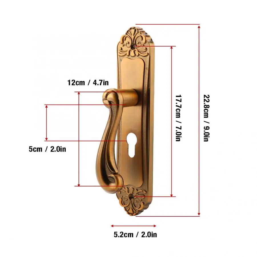 Винтажная дверная ручка из алюминиевого сплава для домашнего интерьера, дверной замок для безопасности, мебельная фурнитура, набор для гостиной, спальни